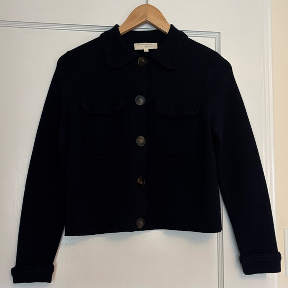 Sezane Betty Cardigan Navy Crochet - Size XS - Picture 4 of 14